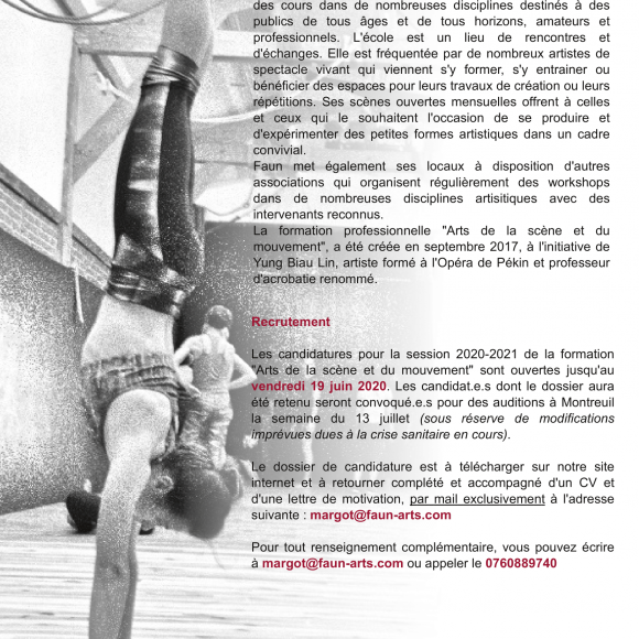 Candidatures formation professionnelle 2020-2021