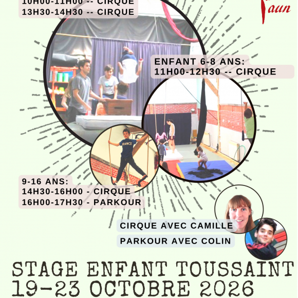 Stage de cirque enfants à Montreuil – Vacances de la Toussaint 2026